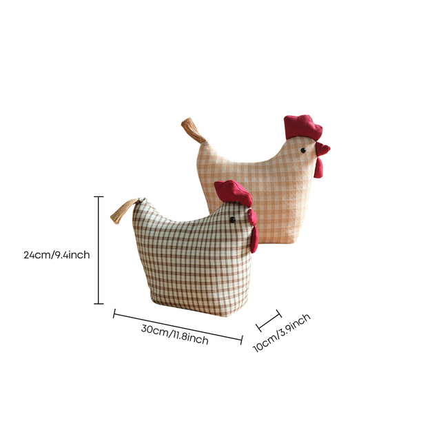 Chicken decor with size specs
