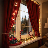 Christmas home-shaped storage gift box beside window
