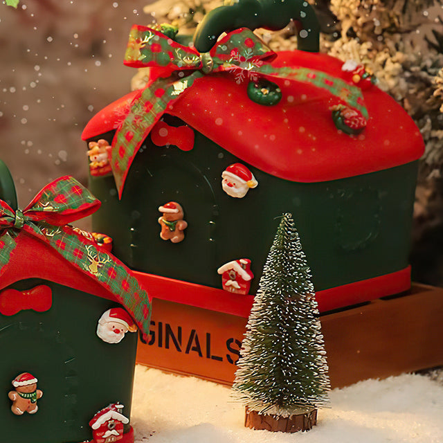 Christmas home-shaped storage gift box details