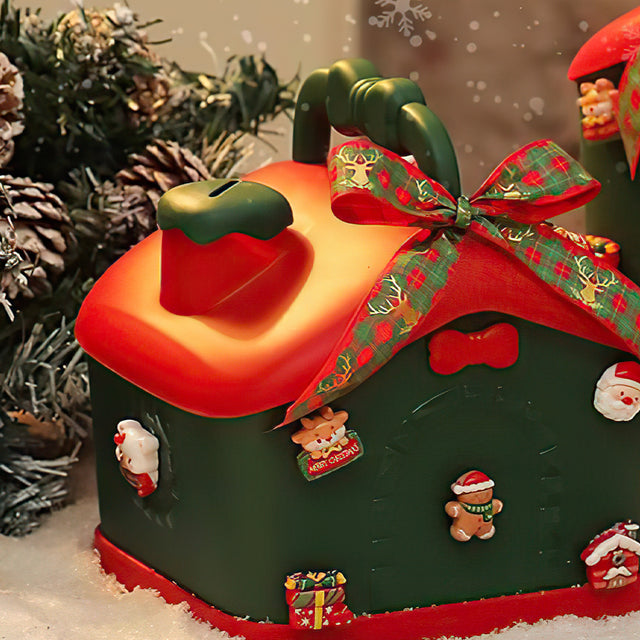 Christmas home-shaped storage gift box details