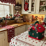 Christmas home-shaped storage gift box in kitchen