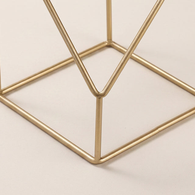 Closeup L geometric metal frame
