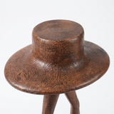 Closeup textured wide brim hat top