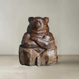 Collector Edition Hokkaido Craftsmanship Entryway Decorative Ornament - Guardian Bear Wood Carving 