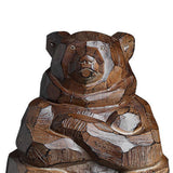 Collector Edition Hokkaido Craftsmanship Entryway Decorative Ornament - Guardian Bear Wood Carving Detail 