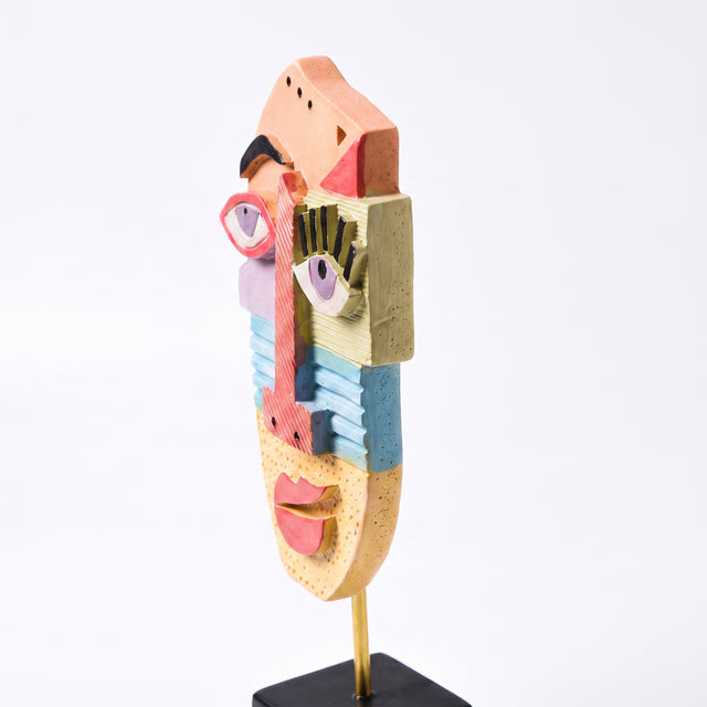 Colorful Face Sculpture Side View