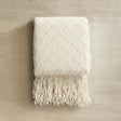 Comfortable Premium Textured Knit Blanket Beige 