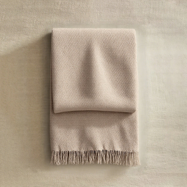 Comfortable Premium Textured Knit Blanket Khaki 