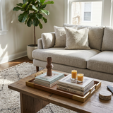 Cozy living room coffee table decor