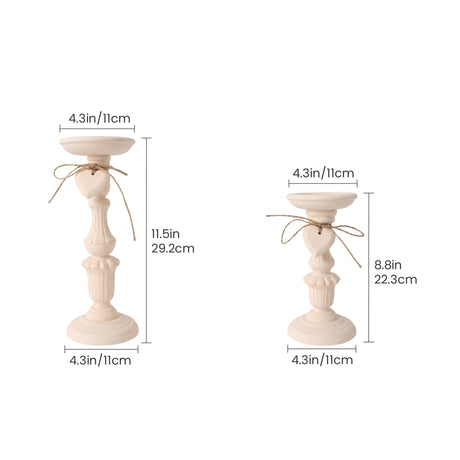 Cream Heart Candle Holder With Size