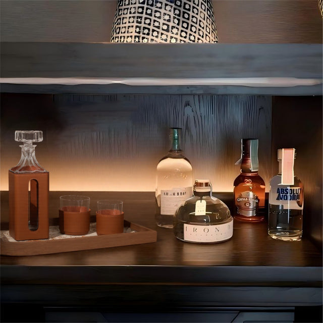Crystal Leather Gift Box Wine Set 3 Piece Set Wine Glasses Decanter Besides The Bottles 090824