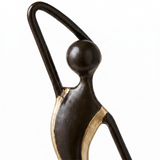 Abstract Dancer Sculpture – Black & Gold Metal Dancing Figure Statue for Console Table, Mantel & Modern Home Decor