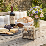 Dark Bronze Napkin Holder With Cheese Wine