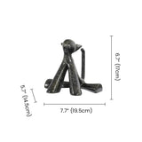 Dark Granite Sitting Cat With Size