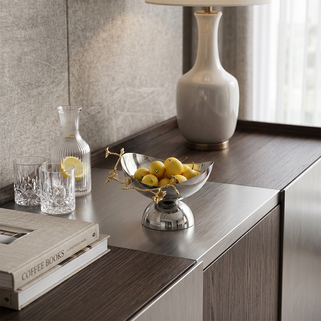 Decor bowl on kitchen sideboard
