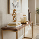 Decor on entryway console table
