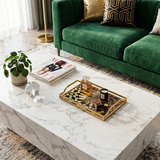 Decor tray on marble coffee table