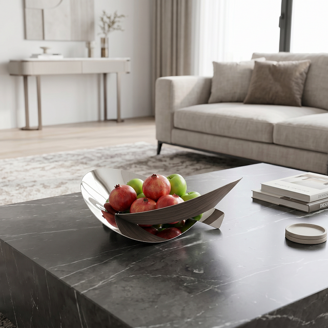 Decorative bowl on living coffee table
