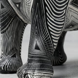 Detailed carving elephant legs and skin texture