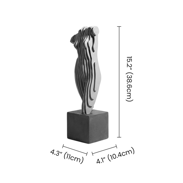Dimension labeled human torso sculpture