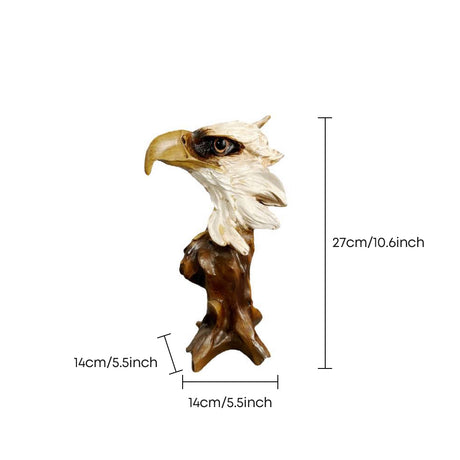 Dimension marked american eagle bust statue