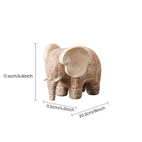 Dimension marked boho elephant statue