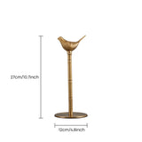 Dimension marked brass bird towel stand