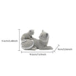 Dimension marked grey cat family statue
