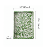 Dimension marked leaf pattern serving tray