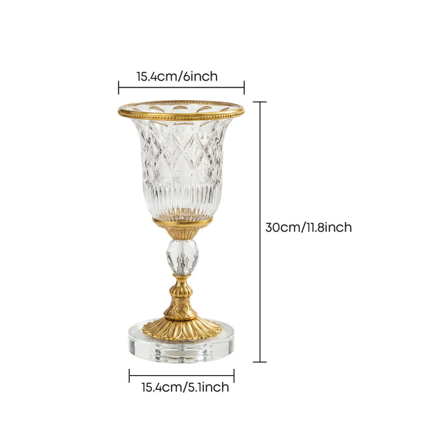 Dimension marked luxury glass flower vase
