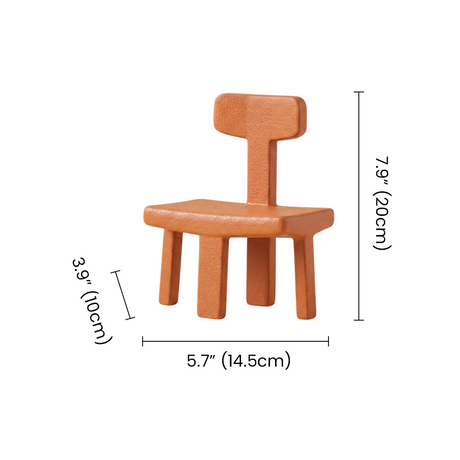 Dimension marked small abstract chair statue