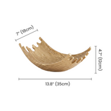 Dimension marked wave texture metal serving platter