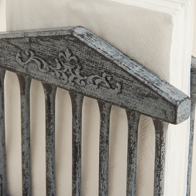 Distressed Grey Blue Top Bar Close Up