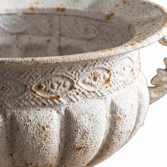 Embossed vase closeup
