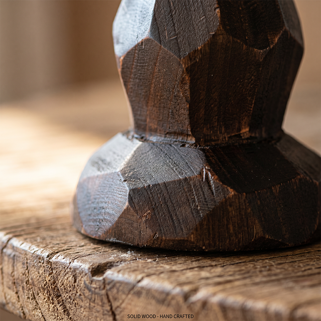 Faceted Base Wood Texture Close Up