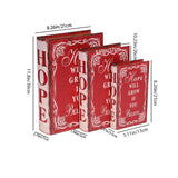 Faux Book Storage Box Distressed Leather Look with Secret Compartment Size Chart 081118