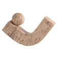 Faux Travertine Ball And Arch Sculpture