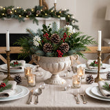 Festive floral metal vase
