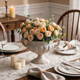 Floral vase on dining table
