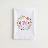 Floral wreath embroidered napkin

