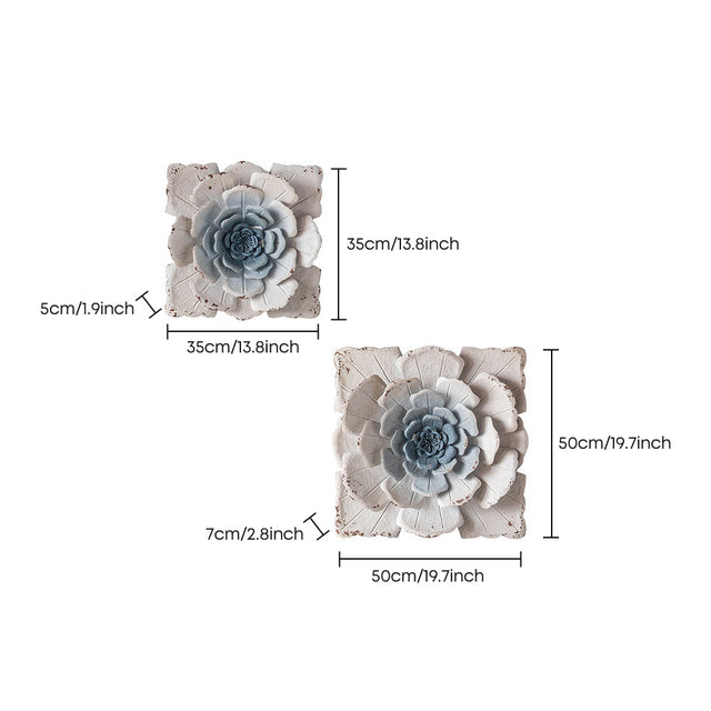 Flower wall decor with scale
