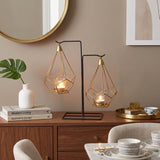 Geometric Candle Holder On Modern Console