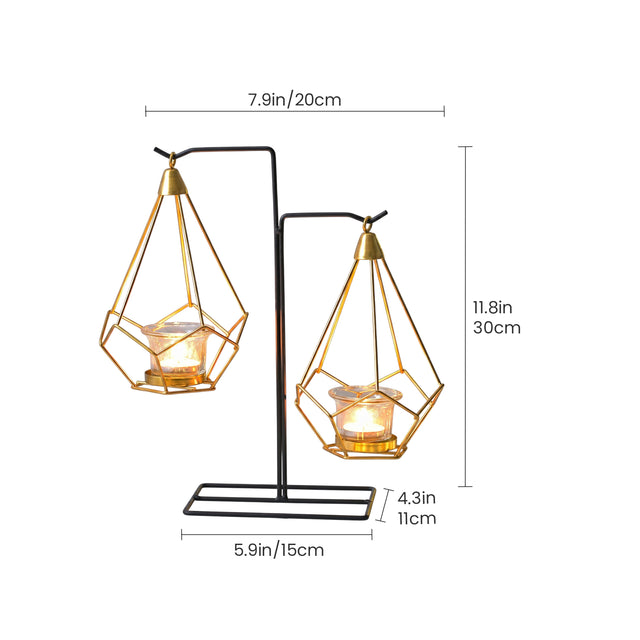 Geometric Hanging Candle Holder With Size