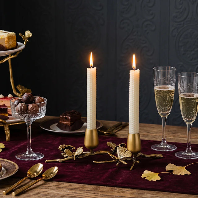 Ginkgo Candle Holder With Champagne