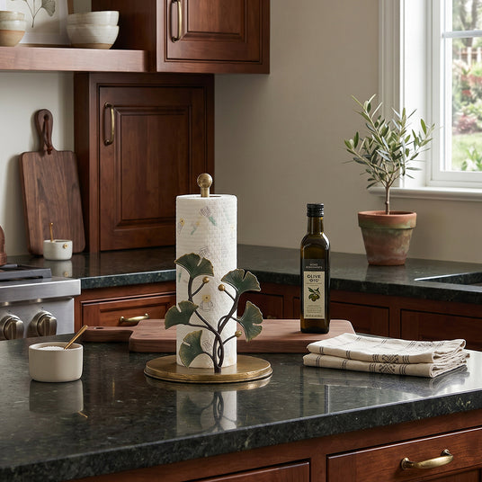 Ginkgo Holder On Dark Granite Counter