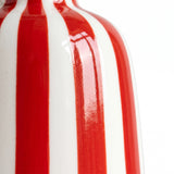 Glossy Red Striped Ceramic Surface Detail