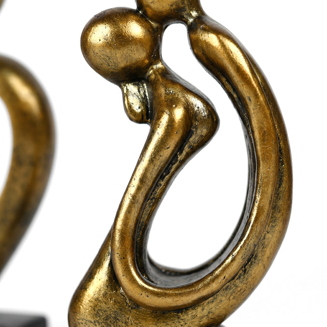 Gold Abstract Couple Hugging Detail
