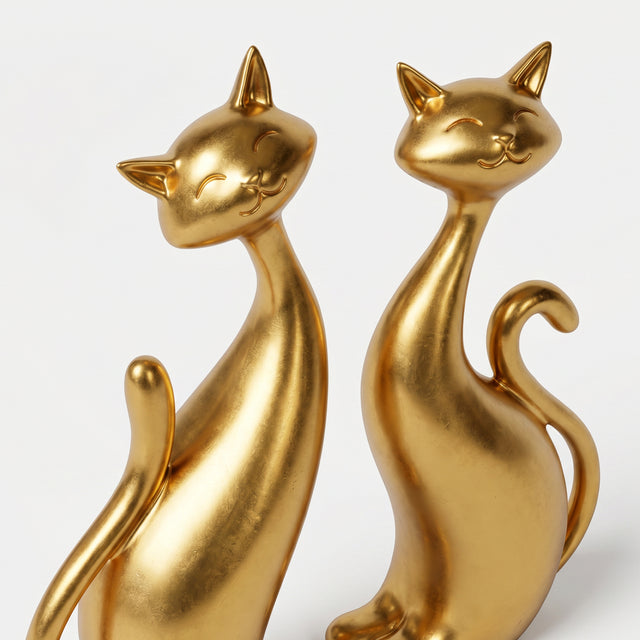 Gold Cat Faces Close Up Detail