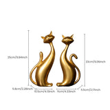 Gold Cat Sculptures With Size Markings