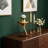 Gold Face Vase On Wooden Cabinet